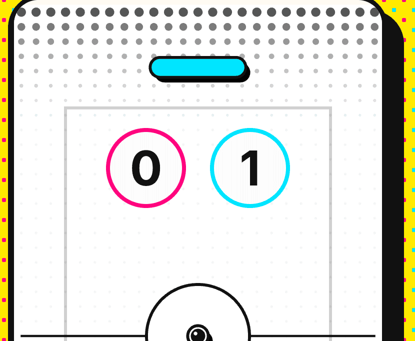 Screenshot of the Browser Multiplayer experiment showing zero-server air hockey