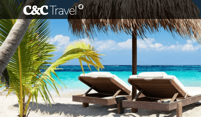 Screenshot of C&C Travel custom travel agency website