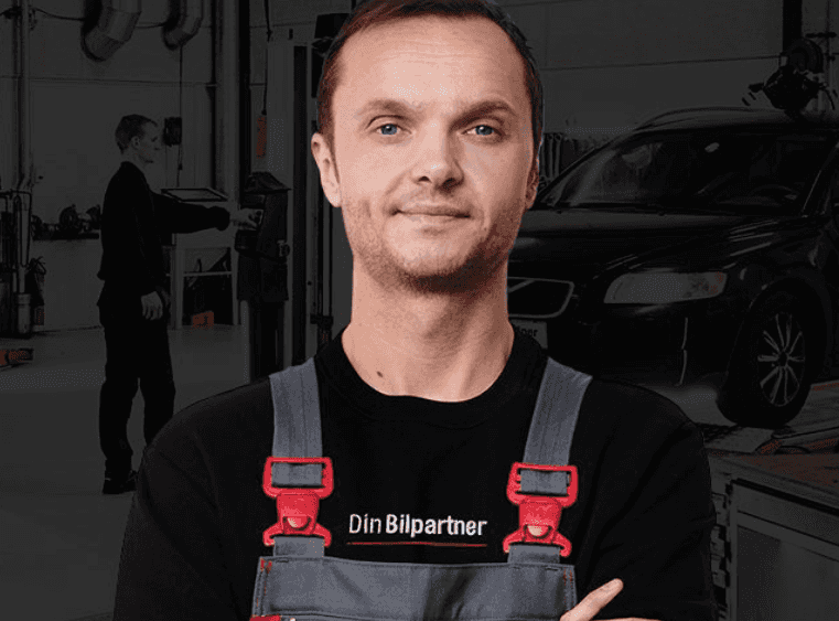 Screenshot of Din Bilpartner car workshop website homepage