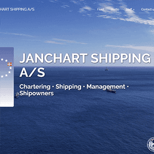 Screenshot of the Janchart shipping company website homepage