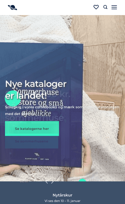 Screenshot of Planet Huse summer house builder website