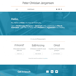 Screenshot of my personal portfolio website